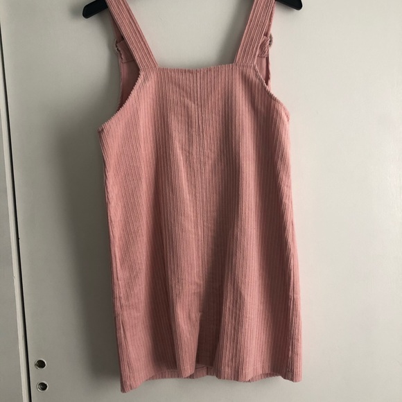 NWT FOREVER 21 pink velvet overall dress - Picture 3 of 3